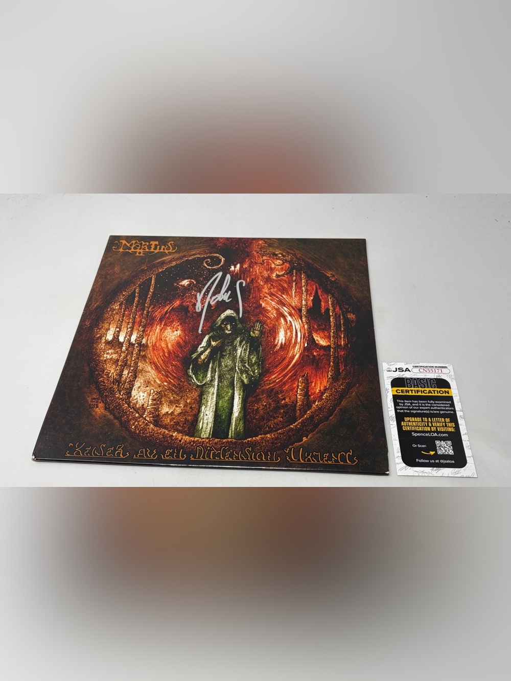 Mortiis‎ signed Keiser Zac En Dimensjon Ukjent Album JSA COA